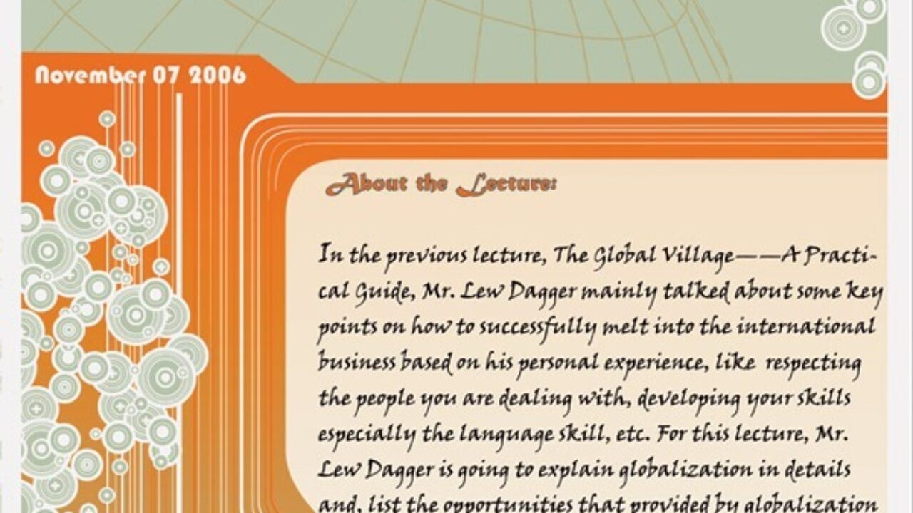 第二次讲座的海报完成